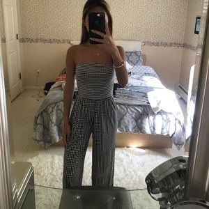 gingham jumpsuit